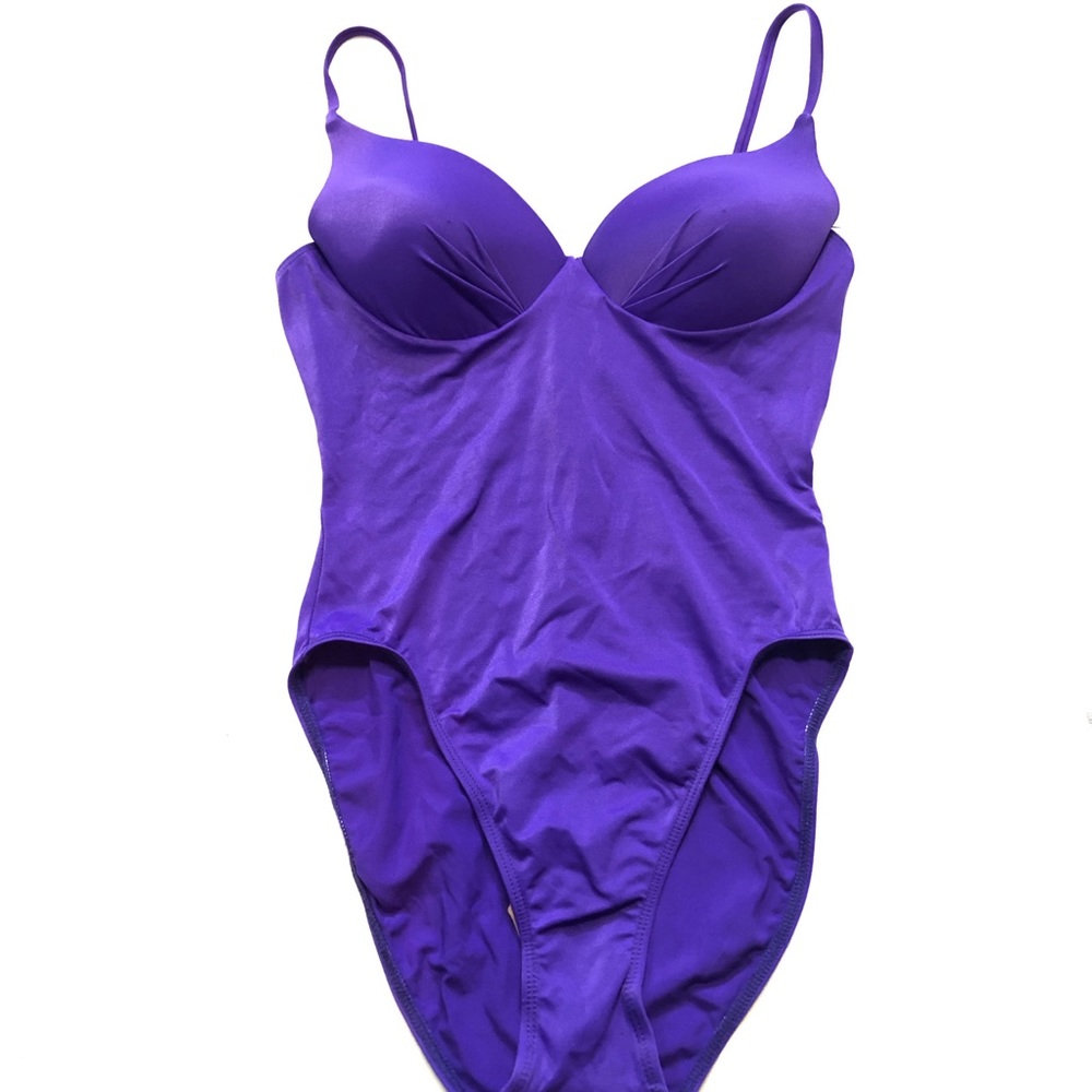 One piece push up swimsuit purple size 14
